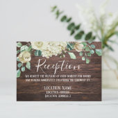 モダンな農村風 木製 花の結婚式 エンクロージャーカード (スタンド正面)