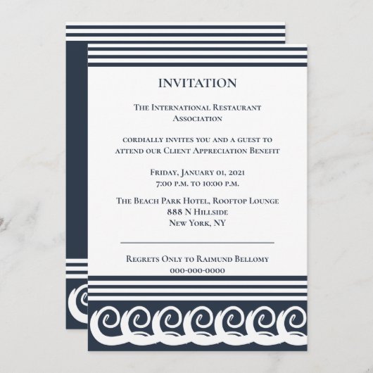 モダンな迷走の招待状 招待状 (正面/裏面)