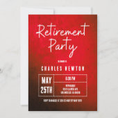モダンな退職パーティーの招待状|赤グラデーション 招待状 (正面)
