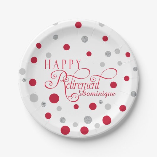 モダンな退職パーティーは7インチの紙皿をめっきします ペーパープレート (正面)