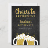 モダンな退職祝いのブラックセレブレーション 招待状 (正面)