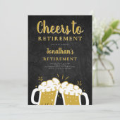 モダンな退職祝いのブラックセレブレーション 招待状 (スタンド正面)