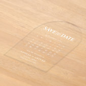 モダンな透明アーチ型アクリルカレンダー Save The Date アクリル招待状 (レイダウン)