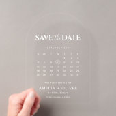 モダンな透明アーチ型アクリルカレンダー Save The Date アクリル招待状 (インサイチュ (ポータブル))