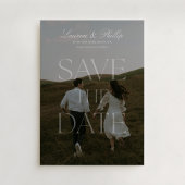 モダンな透明フォントの写真を使った結婚式の予告 招待状