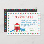 モダンな運動場の子供の誕生日はノート感謝していしています サンキューカード (正面/裏面)