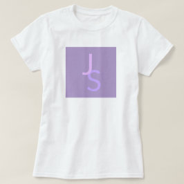 モダンな重なりモノグラムイニシャル | 紫 Tシャツ