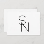 モダンな重なり合うイニシャル エンクロージャーカード (正面/裏面)