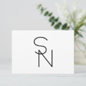 モダンな重なり合うイニシャル エンクロージャーカード (スタンド正面)