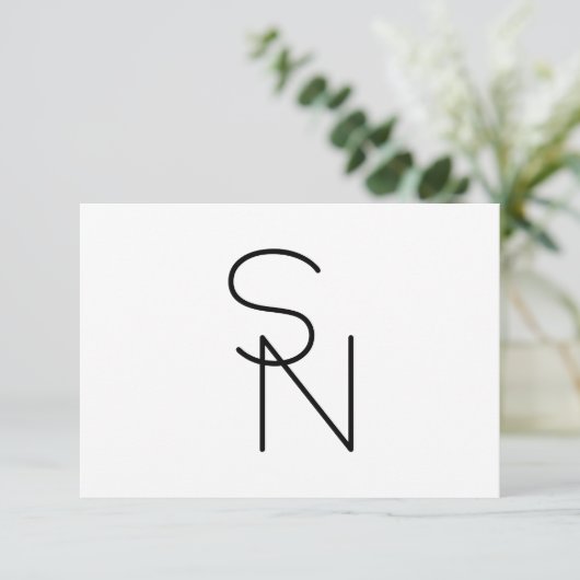 モダンな重なり合うイニシャル エンクロージャーカード (スタンド正面)