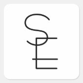 モダンな重なり合うイニシャル スクエアシール (正面)