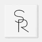 モダンな重なり合うイニシャル マグネット (正面)