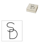 モダンな重なり合うイニシャル ラバースタンプ (押印)
