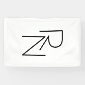 モダンな重なり合うイニシャル 横断幕 (横)