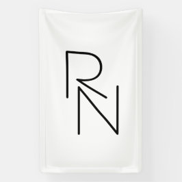 モダンな重なり合うイニシャル 横断幕