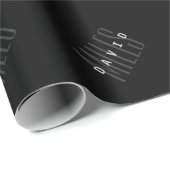 モダンな重なり合う名前と苗字 ラッピングペーパー (ロールコーナー)