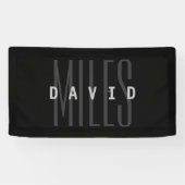 モダンな重なり合う名前と苗字 横断幕 (横)