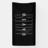 モダンな重なり合う名前と苗字 横断幕 (縦)