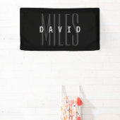 モダンな重なり合う名前と苗字 横断幕 (インサイチュ)