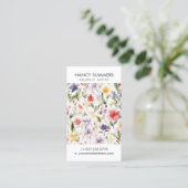 モダンな野の花と葉のパターン 名刺 (スタンド正面)