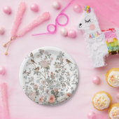 モダンな野の花と鳥の誕生日またはシャワーパーティー用品 ペーパープレート (パーティー)