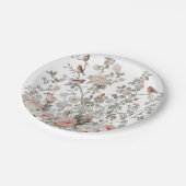 モダンな野の花と鳥の誕生日またはシャワーパーティー用品 ペーパープレート (アングル)