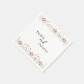 モダンな野の花の春の結婚式 スタンダードカクテルナプキン (角)