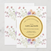 モダンな野の花の春の結婚式 セーブザデート (正面/裏面)