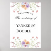 モダンな野の花の春の結婚式 ポスター (正面)