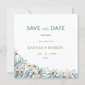 モダンな野の花の植物学的な結婚式のSave the Date セーブザデート (正面)