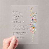 モダンな野の花の結婚式 アクリル招待状 (インサイチュ (ポータブル))
