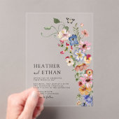 モダンな野の花の結婚式 アクリル招待状 (インサイチュ (ポータブル))