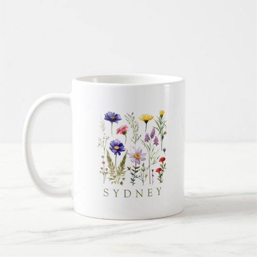 モダンな野の花 コーヒーマグカップ (左)