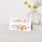 モダンな野の花 | 結婚式 プレイスカード (正面)