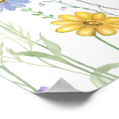 モダンな野生の花の春の結婚式 ポスター (角)