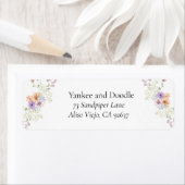 モダンな野生の花の春の結婚式 ラベル (インサイチュ)