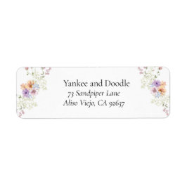 モダンな野生の花の春の結婚式 ラベル