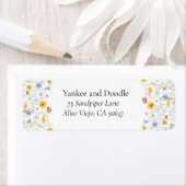 モダンな野生の花の春の結婚式 ラベル (インサイチュ)