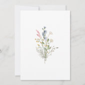 モダンな野生の花の遊び心ある花のリースの結婚式 招待状 (裏面)