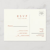 モダンな野生の花 春の結婚式 RSVP ポストカード (裏面)