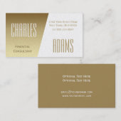 モダンな金ゴールドおよび白によって分けられるデザイン 名刺 (正面/裏面)