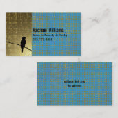 モダンな金ゴールドおよび青いお母さんの演劇の日付カード コーリングカード (正面/裏面)