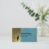 モダンな金ゴールドおよび青いお母さんの演劇の日付カード コーリングカード (スタンド正面)