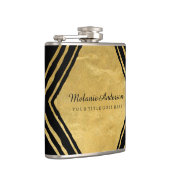 モダンな金ゴールドおよび黒くパーソナライズなフラスコ フラスク (右)