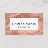 モダンな金ゴールドのばら色のイベントプランナーの名刺 名刺 (正面)
