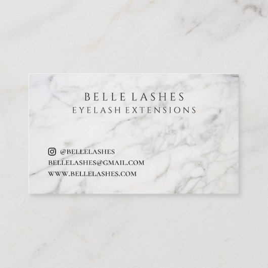 モダンな金ゴールドのまつげ延長美しいの大理石 名刺 (裏面)