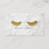 モダンな金ゴールドのまつげ延長美しいの大理石 名刺 (正面)