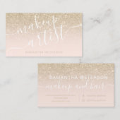 モダンな金ゴールドのグリッターのグラデーションな赤面の化粧の原稿 名刺 (正面/裏面)