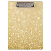 モダンな金ゴールドのグリッターのパーソナライズな用箋挟 クリップボード (正面)