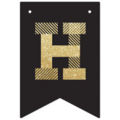 モダンな金ゴールドのグリッターの写真及びハッピーバースデーの旗 バンティングフラッグ (第2の旗)